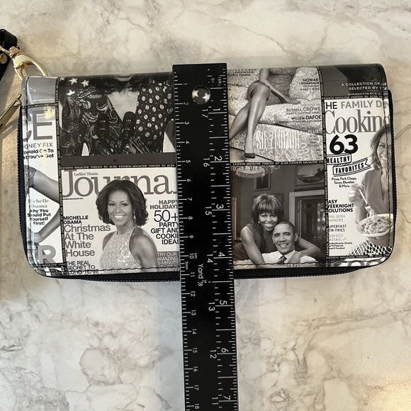 Michelle Obama Black and White Wrislet Wallet Magazine Cover Collage - Picture 5 of 6